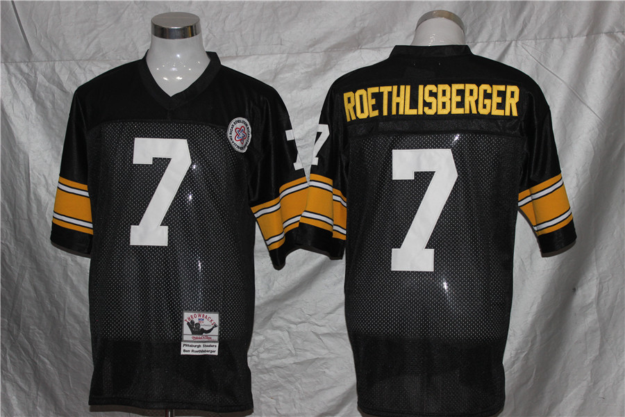 Men's Pittsburgh Steelers Reebok Roethlisberger Mitchell & Ness Black Legacy Jersey